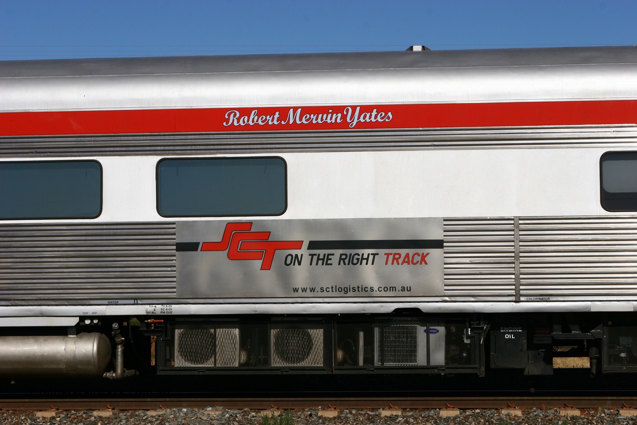 060528 4258
Parkeston, SCT PDAY type crew accommodation car PDAY 001 'Robert Mervin Yates', built by SAR Islington Workshops as a 250 type Bluebird second class railcar number 253 and named 'Pelican' in 1955, written off in 1995 and sold and eventually converted to a crew car by Bluebird Rail Services in 2005.
Keywords: PDAY-type;PDAY001;SAR-Islington-WS;Bluebird;250-type;