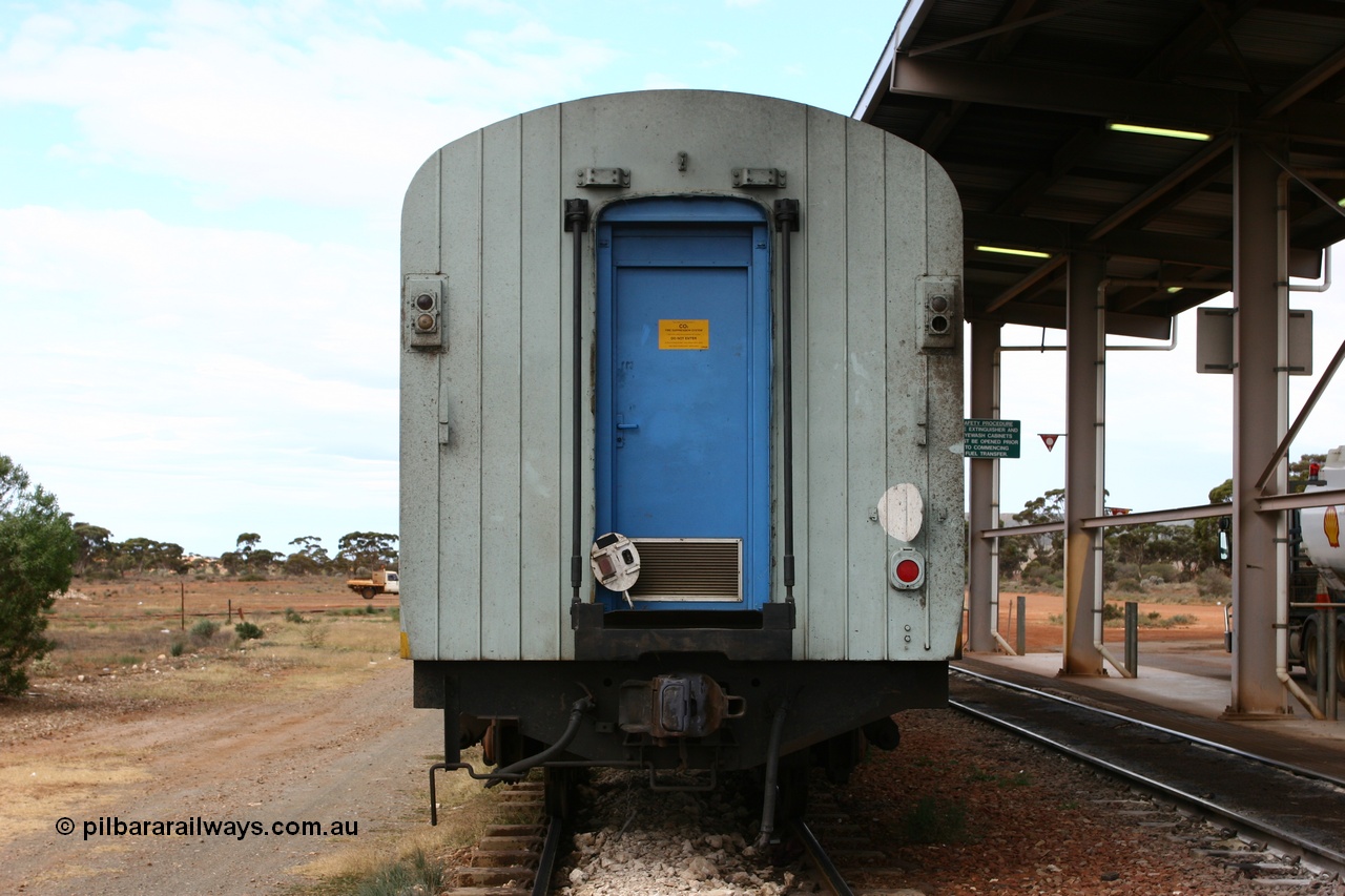 060529 4720
Parkeston, South Spur Rail AVDP type crew accommodation coach AVDP 277, built for the Commonwealth Railways by Comeng NSW as a brake van with sleeping accommodation as HRD type HRD 277 in 1971, modified for relay working in 1977, recoded to AVDY in 1983, then in 2002 leased for MurrayLander service before being sold to South Spur Rail and in this livery from mid 2005.
Keywords: AVDP-type;AVDP277;Comeng-NSW;HRD-type;HRD277;AVDY-type;