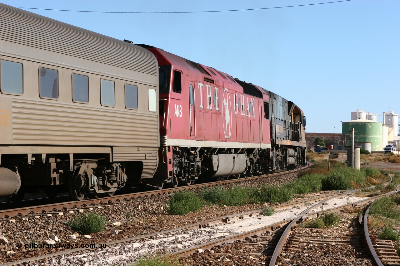 070531 9617
Parkeston, Pacific National RZBY type crew accommodation car RZBY 208 on train 3MP4, built by Comeng NSW as ER type stainless steel air conditioned crew dormitory car ER 208 in 1969, sold to National Rail and converted to crew car in 1997.
Keywords: RZBY-type;RZBY208;Comeng-NSW;ER-type;