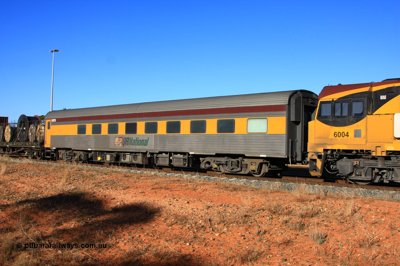 100603 9047
West Kalgoorlie, crew accommodation coach QCAY 2 was built by the South Australian Railways Islington Workshops in 1958 as Chalaki for The Overland as a corten steel roomette sleeping car. Purchased by Bluebird Rail in 2007 and converted to crew car for Queensland Rail ~2010.
Keywords: QCAY-type;QCAY2;SAR-Islington-WS;Chalaki;JRA-type;JRA2;