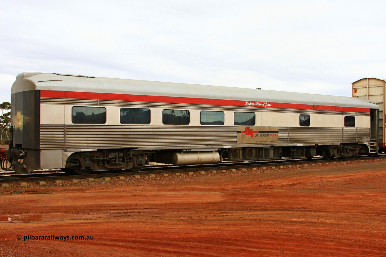 100606 9485
Parkeston, SCT PDAY type crew accommodation car PDAY 001 'Robert Mervin Yates', built by SAR Islington Workshops as a 250 type Bluebird second class railcar number 253 and named 'Pelican' in 1955, written off in 1995 and sold and eventually converted to a crew car by Bluebird Rail Services in 2005.
Keywords: PDAY-type;PDAY001;SAR-Islington-WS;Bluebird;250-type;