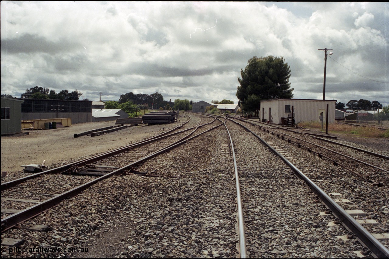 188-14
Wagga Wagga, located 521 km from Sydney on the NSW Main South, looking north the Tumbarumba branch line is running past the fettlers shed with the Loco Siding and turntable behind it, the mainline is curving around to the left. Geo [url=https://goo.gl/maps/UvQTy2UvaU92]Data[/url].
