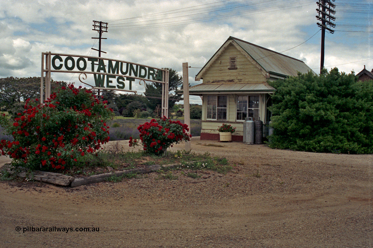 192-24
Cootamundra West, NSW, originally a railway station on the Lake Cargelligo railway line, signal box and sign view with the most impressive station sign!
