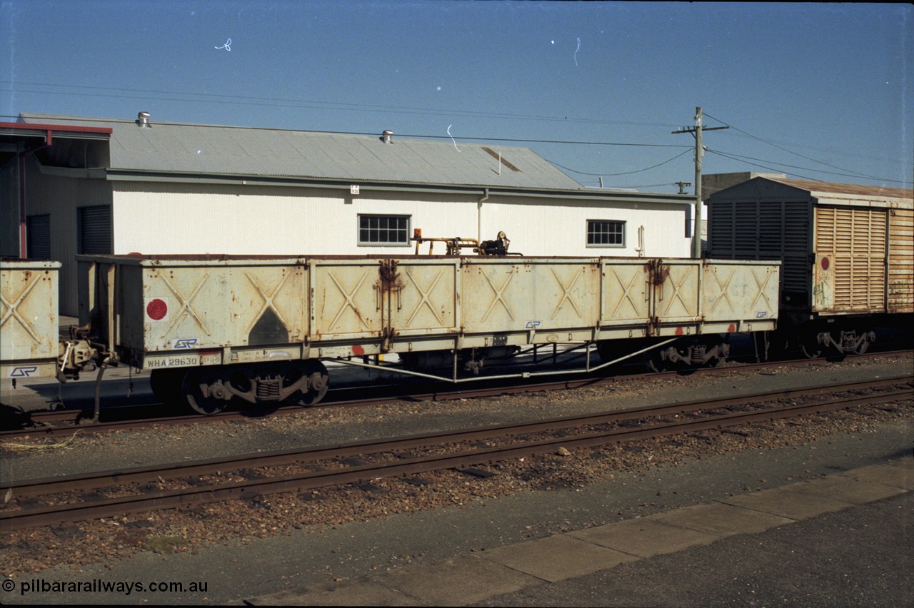 193-26
Gympie yard, WHA type open grain waggon WHA 29630, originally built by Evans Deakin Qld in 1955-56 as a WH type open waggon.
Keywords: WHA-type;WHA29630;Evans-Deakin-Qld;WH-type;