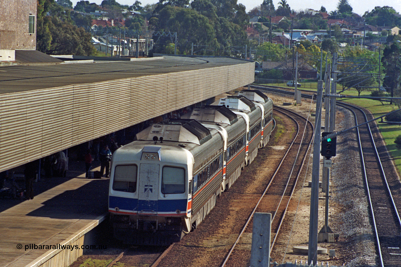 208-1-19
East Perth Passenger Terminal, a four car Prospector set awaits departure time to Kalgoorlie, a WCA class is closest to the camera.
Keywords: WCA-class;Comeng-NSW;