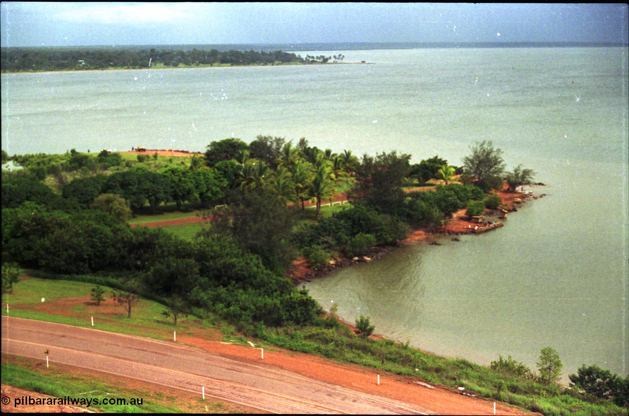 211-08
Weipa, Lorim Point park area viewed from the kaolin storage silos.
