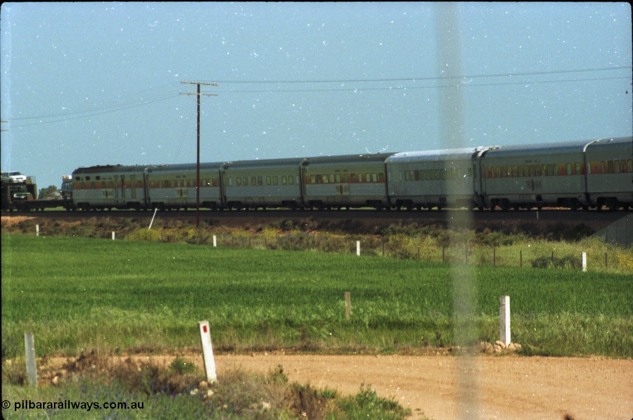 216-05
Long Plains, shot of train consist of 'The Ghan' taken from Hallion Road.

