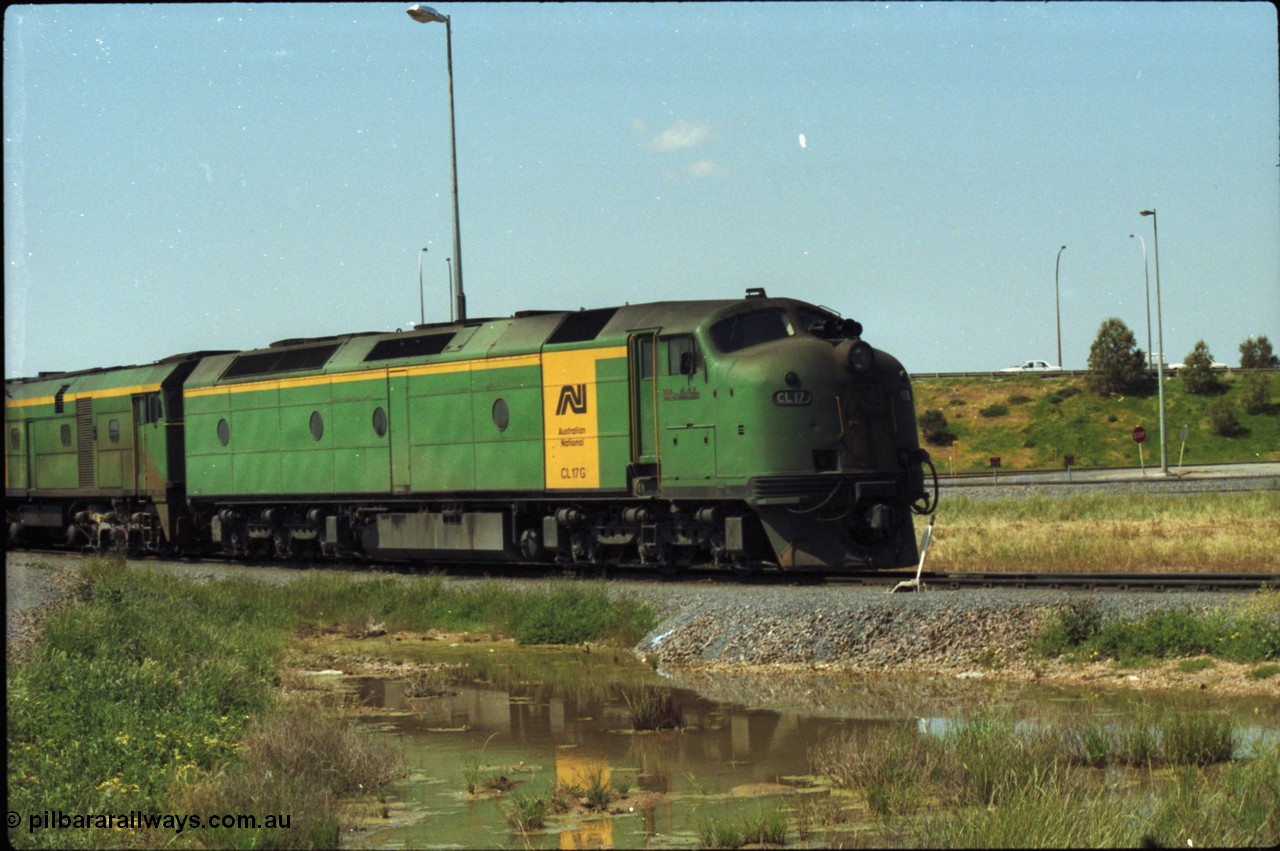 216-06
Dry Creek Motive Power Centre, Australian National CL class locomotive CL 17 'William McMahon' the final Clyde Engineering EMD model AT26C Bulldog ever built serial 71-757.
Keywords: CL-class;CL17;Clyde-Engineering-Granville-NSW;EMD;AT26C;71-757;bulldog;