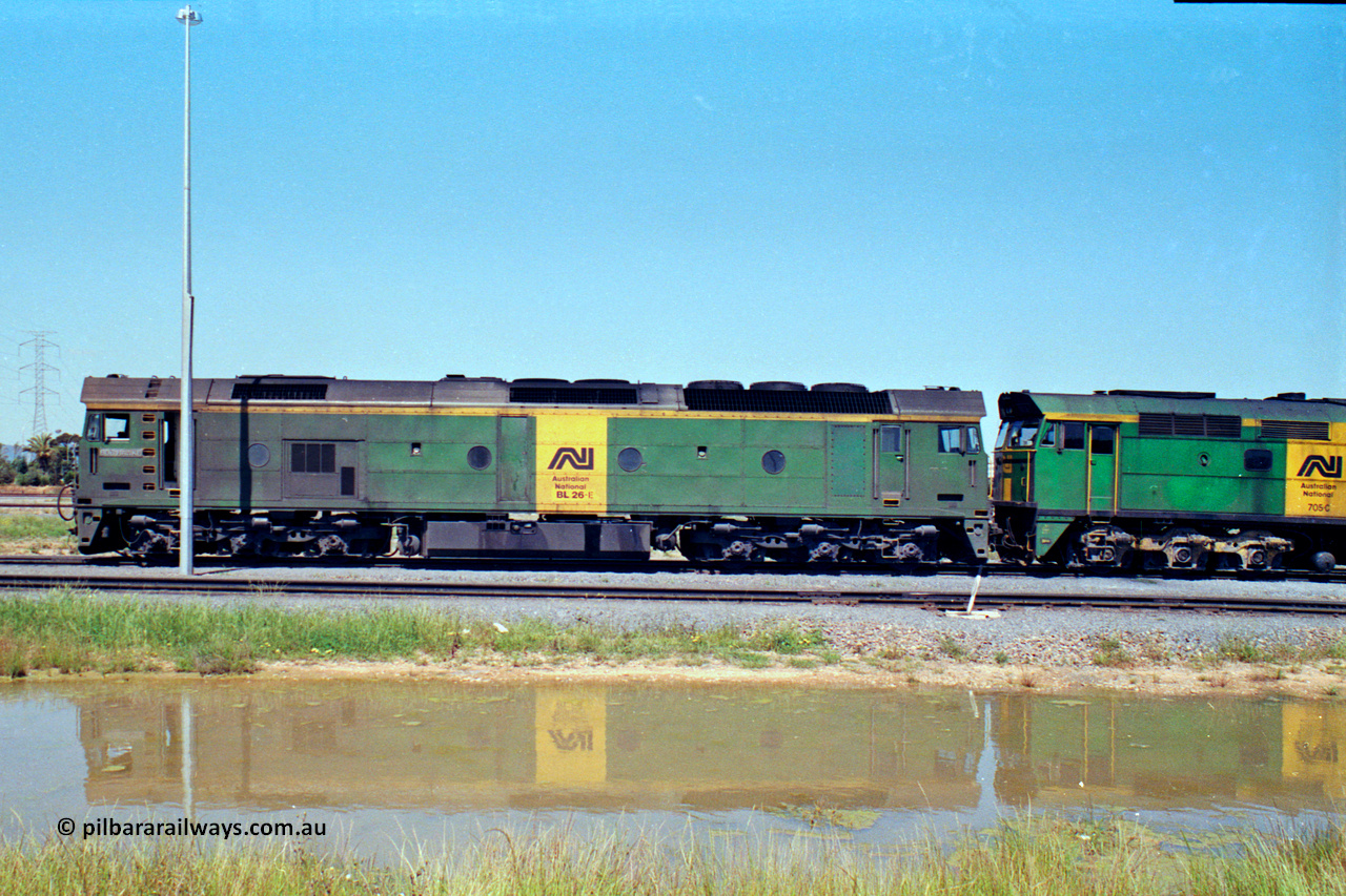 217-17
Dry Creek Motive Power Centre, side view of Australian National BL class leader BL 26 'Bob Hawke' Clyde Engineering EMD model JT26C-2SS serial 83-1010
Keywords: BL-class;BL26;Clyde-Engineering-Rosewater-SA;EMD;JT26C-2SS;83-1010;