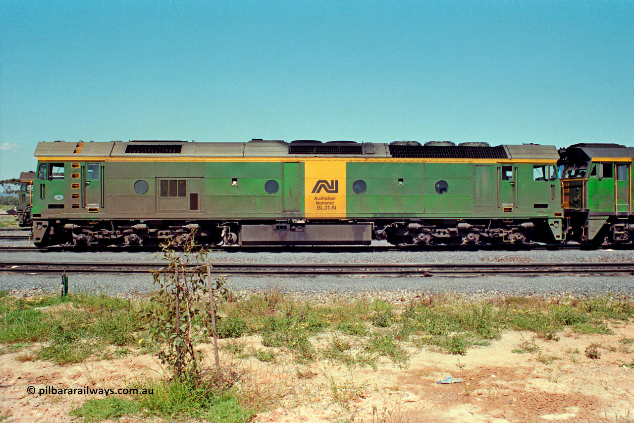 217-22
Dry Creek Motive Power Centre, fuel point roads, AN BL class BL 31 Clyde Engineering EMD model JT26C-2SS serial 83-1015, side view.
Keywords: BL-class;BL31;Clyde-Engineering-Rosewater-SA;EMD;JT26C-2SS;83-1015;