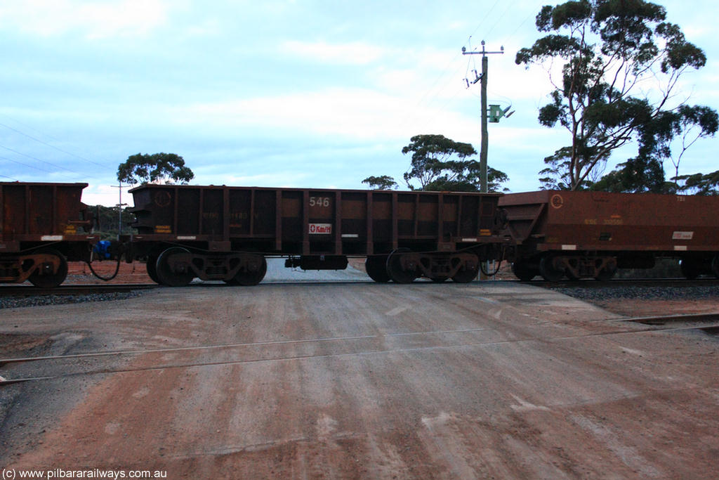 100822 6207
WOD type iron ore waggon WOD 31483 is one of a batch of sixty two built by Goninan WA between April and August 2000 with serial number 950086-055 and fleet number 546 for Koolyanobbing iron ore operations with a 75 ton capacity for Portman Mining to cart their iron ore to Esperance, now with PORTMAN painted out, on empty train 1416 at Hampton, 22nd August 2010.
Keywords: WOD-type;WOD31483;Goninan-WA;950086-055;