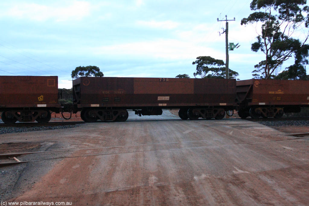 100822 6239
WOE type iron ore waggon WOE 31146 is one of a batch of fifteen built by Goninan WA between April and May 2002 with fleet number 728 for Koolyanobbing iron ore operations, on empty train 1416 at Hampton, 22nd August 2010.
Keywords: WOE-type;WOE31146;Goninan-WA;
