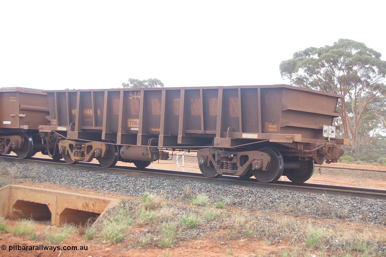 PD 12410
WOD type iron ore waggon WOD 31481 is one of a batch of sixty two built by Goninan WA between April and August 2000 with serial number 950086-053 and fleet number 542 for Koolyanobbing iron ore operations with a 75 ton capacity for Portman Mining to cart their Koolyanobbing iron ore to Esperance, now with PORTMAN painted out, Binduli Triangle, 17th Feb 2013.
Keywords: Peter-D-Image;WOD-type;WOD31481;Goninan-WA;950086-053;