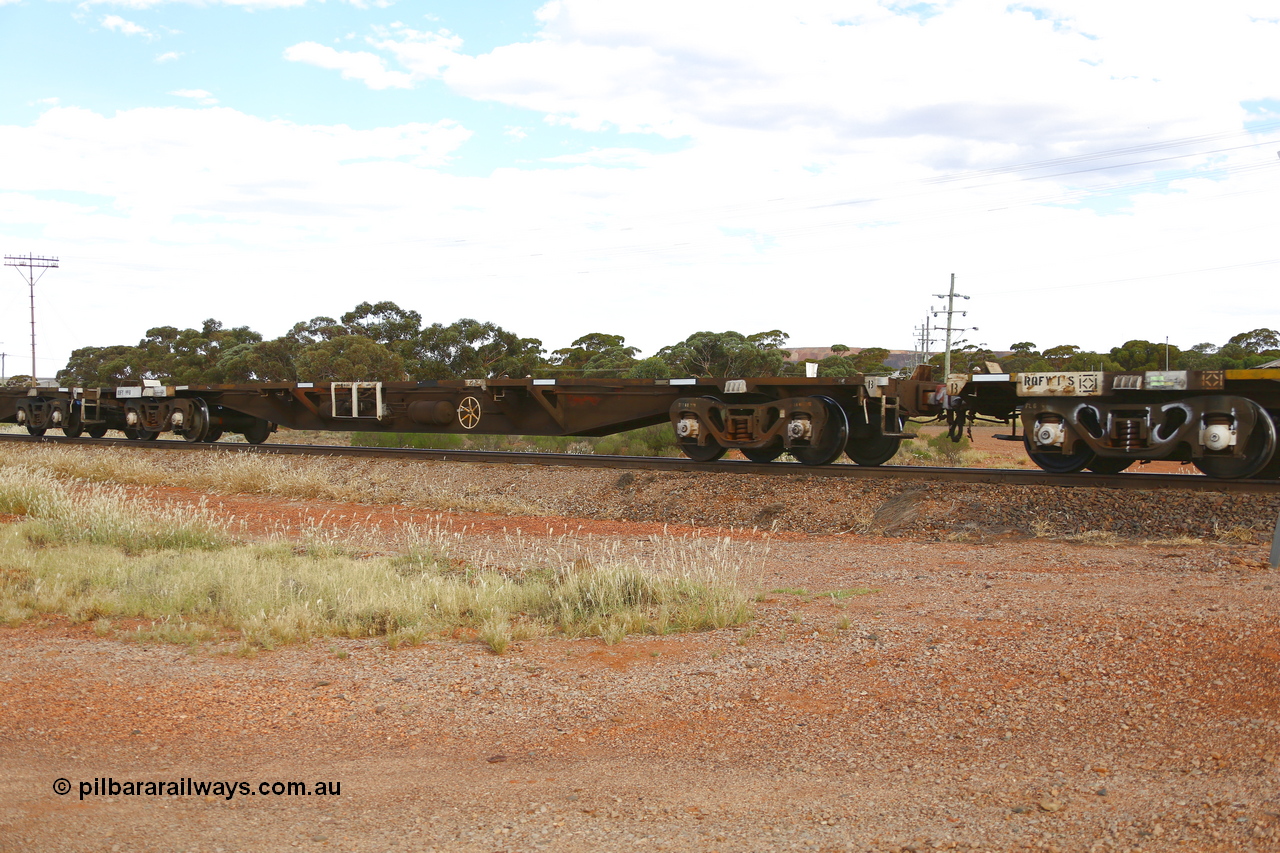 210407 9896
Parkeston, 2MP5 intermodal train, RQFY type flat waggon RQFY 99 is a VQFX type skeletal container waggon built by Victorian Railways Bendigo Workshops in 1980 in a batch of seventy five. Recoded to VQFY in 1985, then to RQFY in 1994, then National Rail RQFF in 1995.
Keywords: RQFY-type;RQFY99;Victorian-Railways-Bendigo-WS;VQFX-type;VQFY-type;RQFF-type;