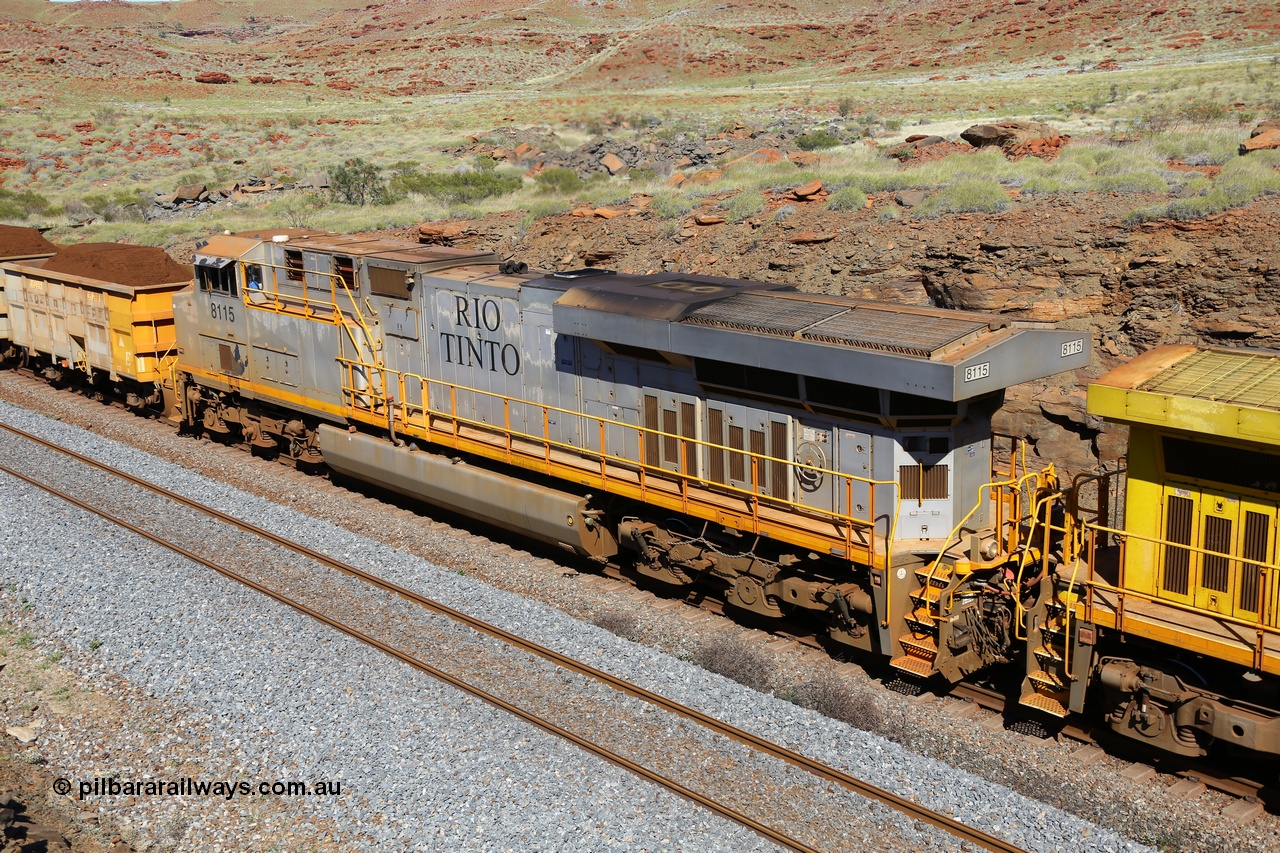 180616 1774
At the 81 km on the Tom Price West mainline, Rio Tinto loco 8115 with serial 59107 a GE Erie built GE model ES44DCi from the 2nd order in Rio Tinto livery built in April 2008. 16th June, 2018.
Keywords: 8115;GE;ES44DCi;59107;Rio-Tinto;