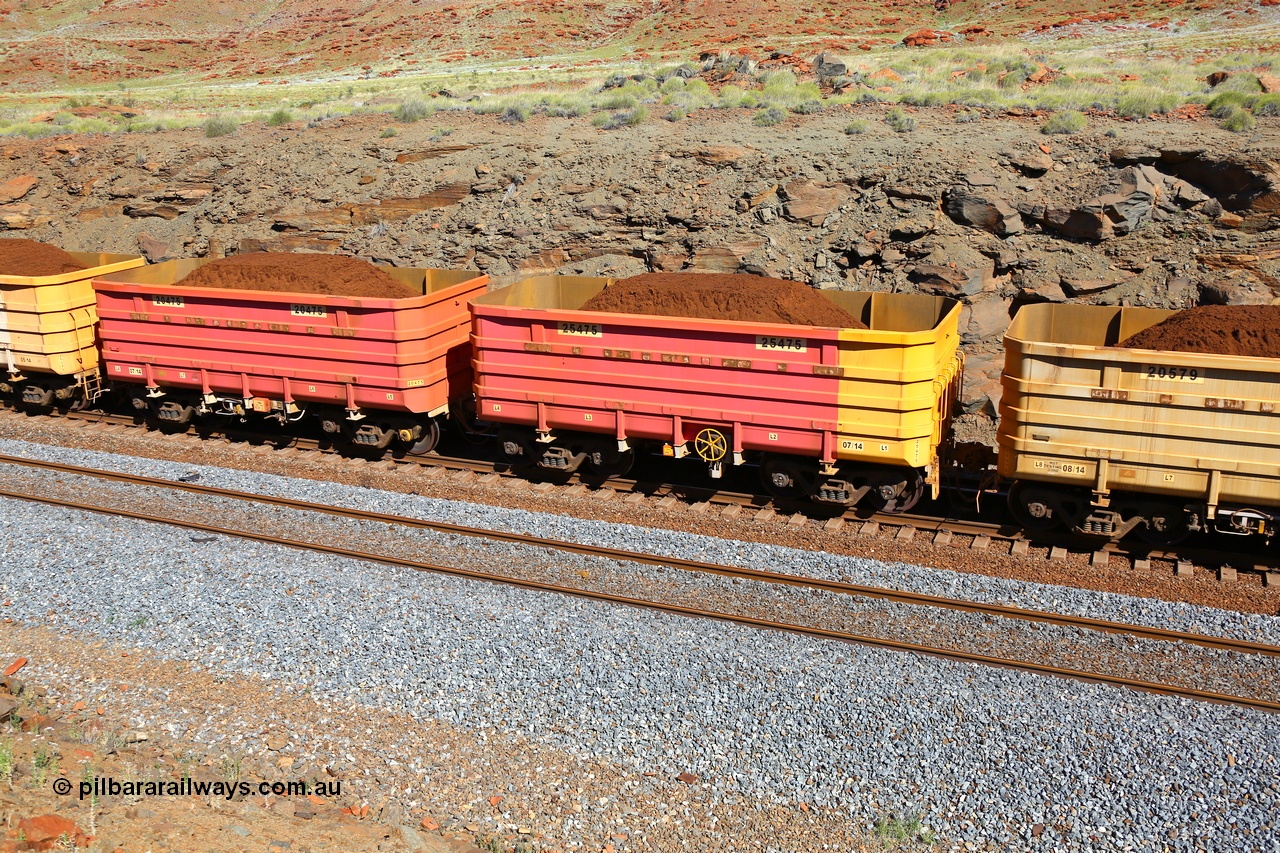 180616 1800r
Emu Siding, a rare sight in the Pilbara, a Rio Tinto pink iron ore waggon pair to raise awareness for breast cancer. Chinese built Bradken B type waggon pair 20475 control and 25475 slave with a build date of July 2014, still holding colour pretty well in June 2018. [url=https://goo.gl/maps/94cuWUCXzLJ2]GeoData[/url].
Keywords: 20475;25475;Bradken-China;B-type;Rio-ore-waggon;