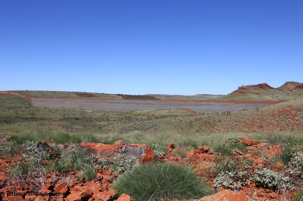 150505 7943
FMG Solomon Line, looking west, earth fill abutment embankment for rail line, Jingarri Creek, view from the western side. Geodata: [url=https://goo.gl/maps/zDzr79S9ApR2] -22.0525633 118.7199633 [/url].
