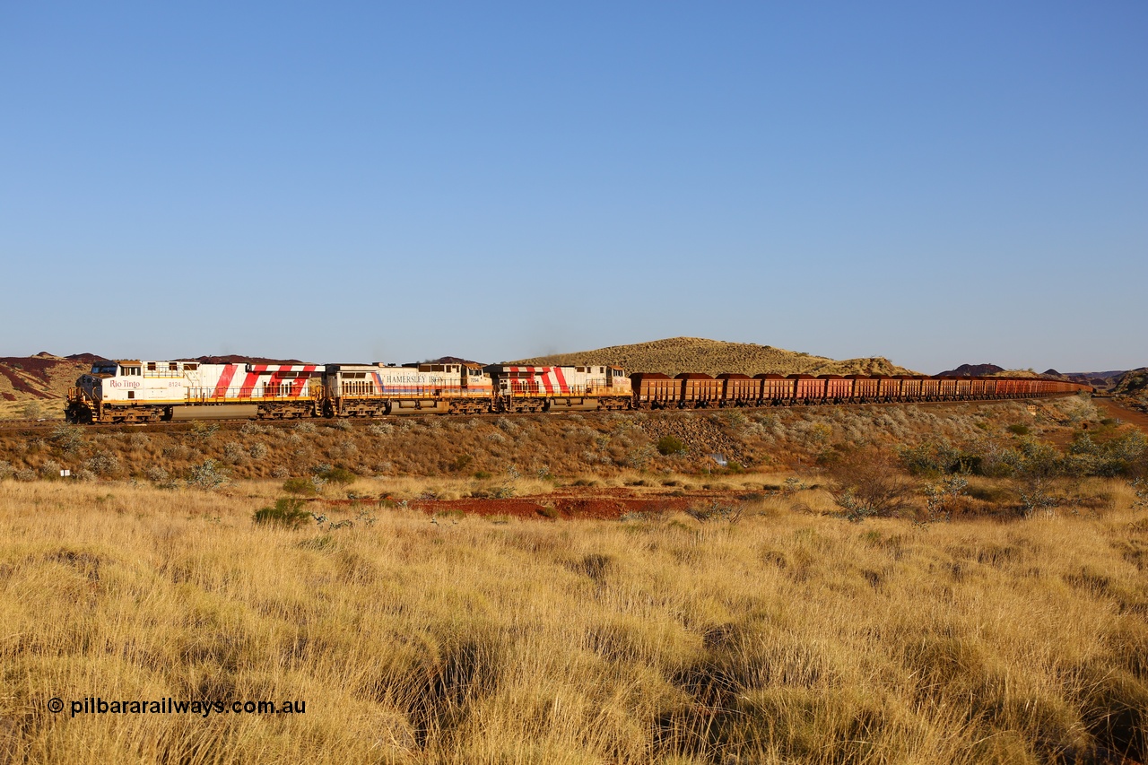 170728 10030
Harding Siding, arriving around the large curve at the 46 km on the Robe line is General Electric built ES44DCi unit 8124 serial 59116 leading Dash 9-44CW unit 7094 and sister ES44DCi unit 8186 with a loaded train from Yandicoogina mine. 28th July 2017. [url=https://goo.gl/maps/UWpdYnq9CzL2]GeoData[/url].
Keywords: 8124;GE;ES44DCi;59116;