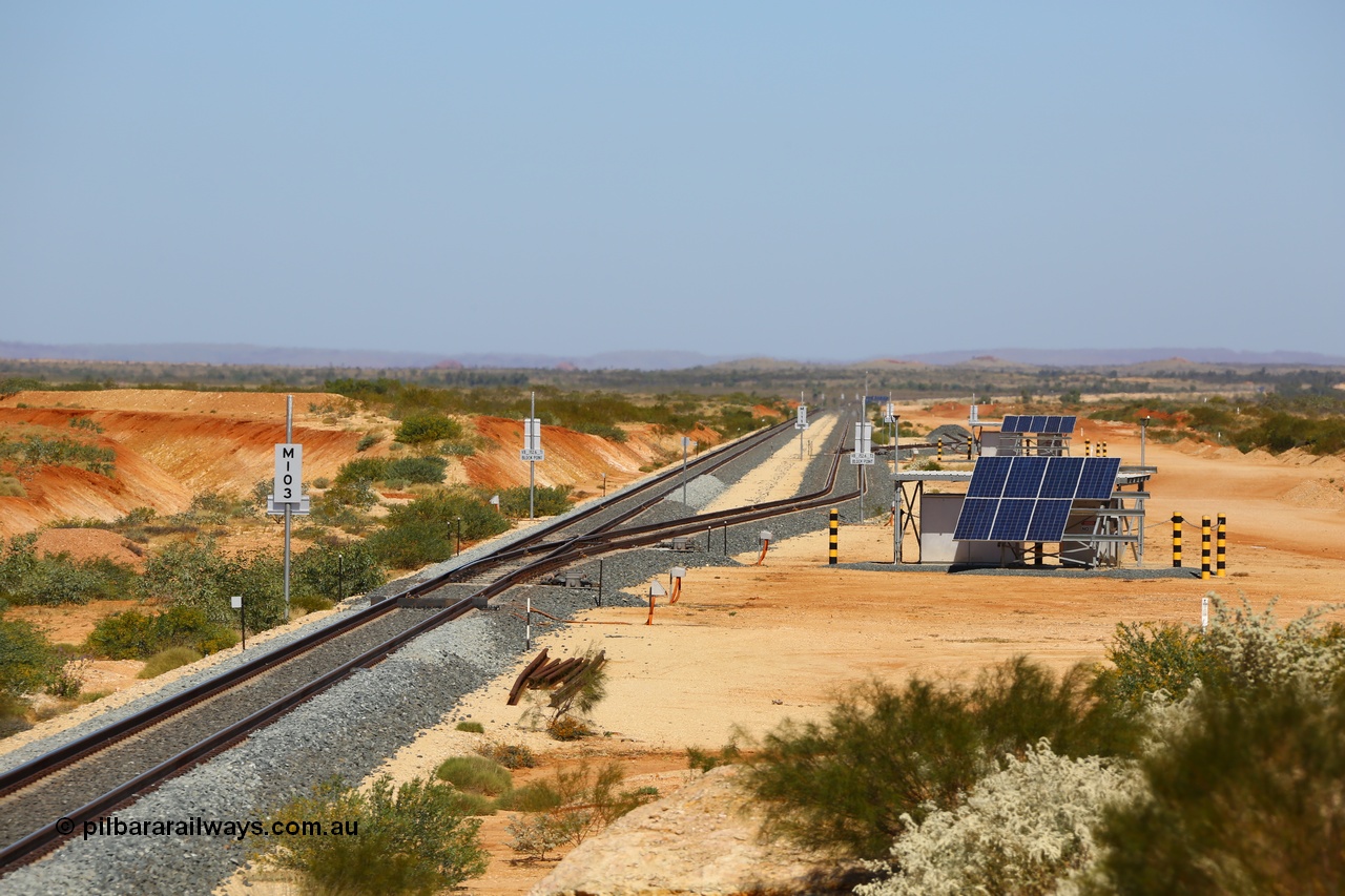 170730 0523
Marubeni Siding, located on the Roy Hill railway at the 152.5 to the 155.8 km, view looking south. [url=https://goo.gl/maps/NaDjvWmCuSk]GeoData[/url].
