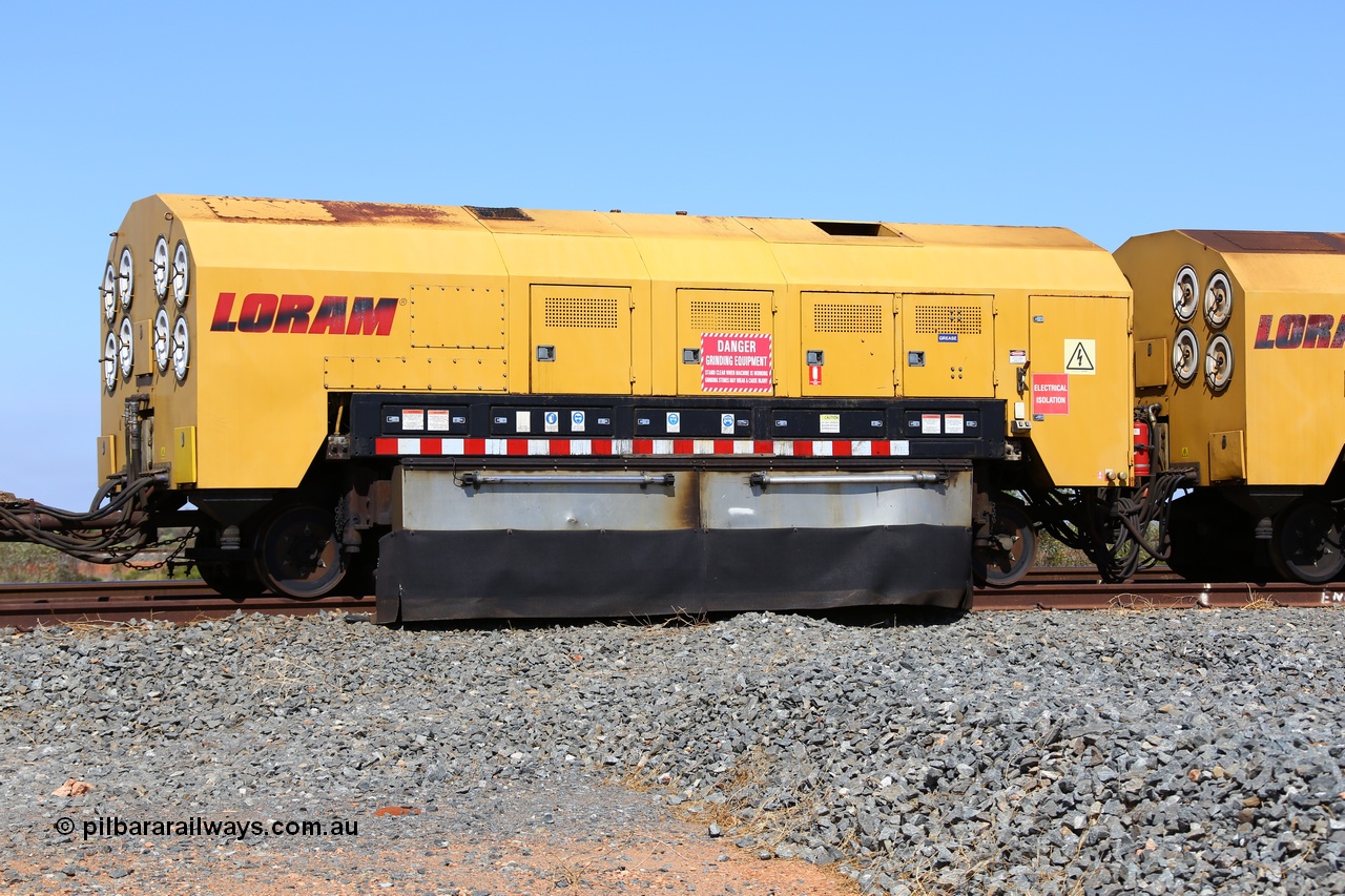 171121 0963
Barker Siding, Loram rail grinder MPC 2, grinder cart. 21st November 2017.
Keywords: Loram;MPC2;rail-grinder;