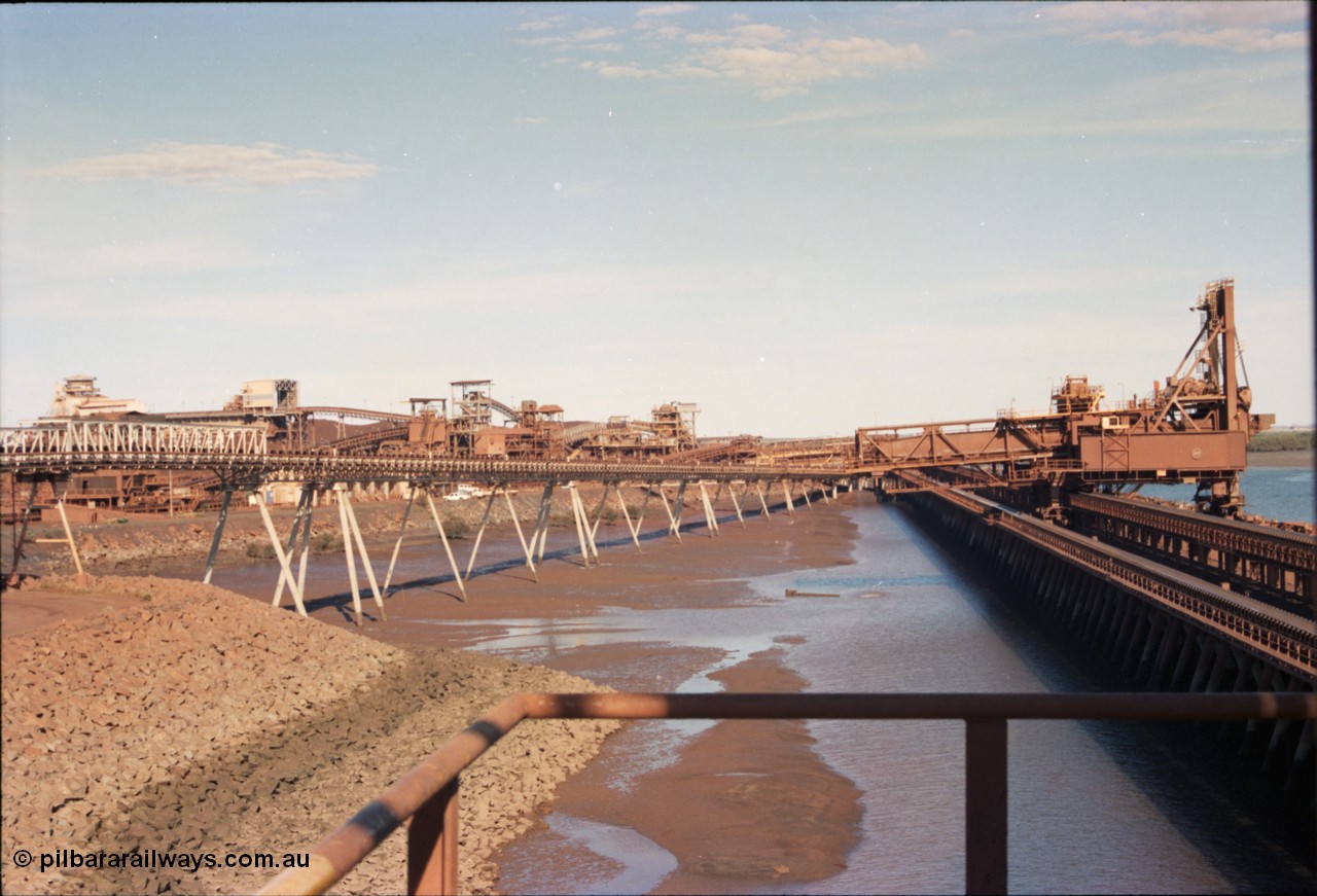 227-16
Nelson Point, from the rear of Shiploader 2 looking south with Shiploader 1 on the right on B berth, and the ore transporting infrastructure. [url=https://goo.gl/maps/1sLxDMF5tZu]GeoData[/url].

