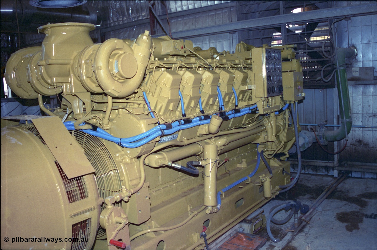 239-02
View inside the diesel power station located at Yandi One of a freshly overhauled Caterpillar 3516 engine and Kato alternator. Genset no 1. [url=https://goo.gl/maps/Vj93nhEZgdQ2]GeoData[/url].
