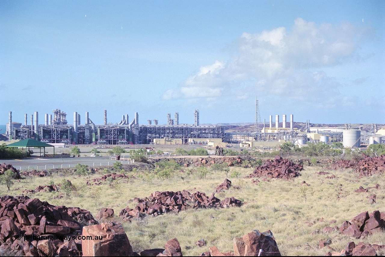249-36
Burrup Peninsula gas plant, view of plant. Approximate [url=https://goo.gl/maps/VnJ1jpgZBkq1ZPtR7]location[/url]. 18th December 1999.
