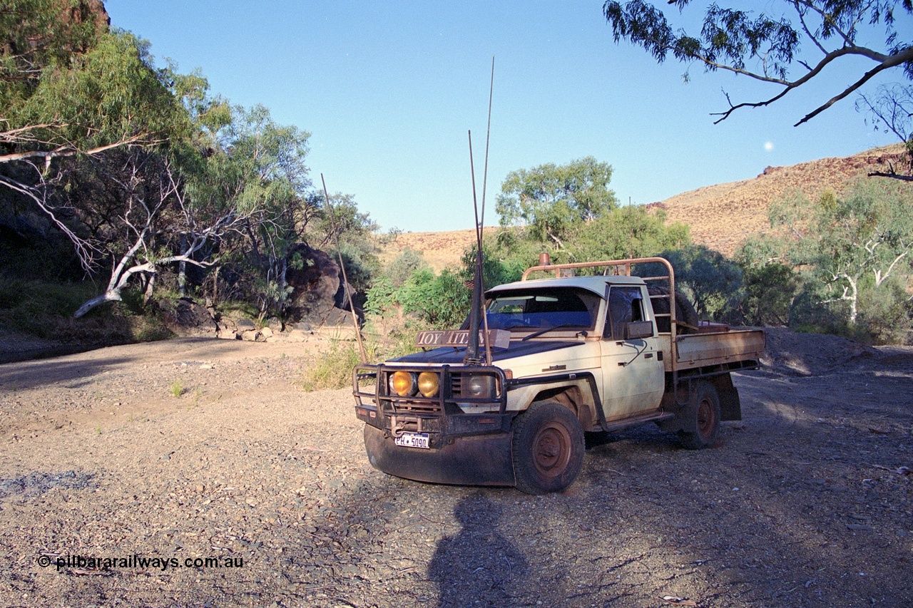 250-18
Water hole somewhere in the Pilbara around the Dampier - Tom Price railway area. 21st October 2000.
