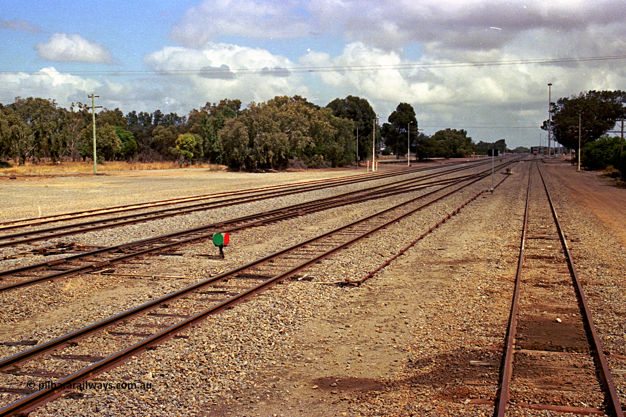 284-12
Narngulu yard looking north west towards the workshops from behind the Hamptons yard, location is roughly [url=https://maps.app.goo.gl/YPmdBeJKqW95BvL89]here[/url]. November 9, 2004.
