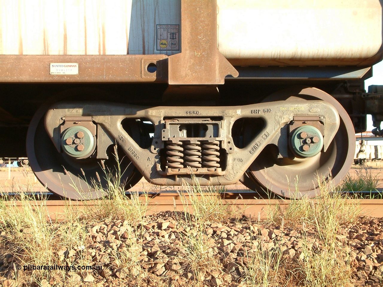 040413 165855
Nelson Point, ore waggon bogie, Bradken cast SSRC bogie which stands for Super Service Ride Control.
