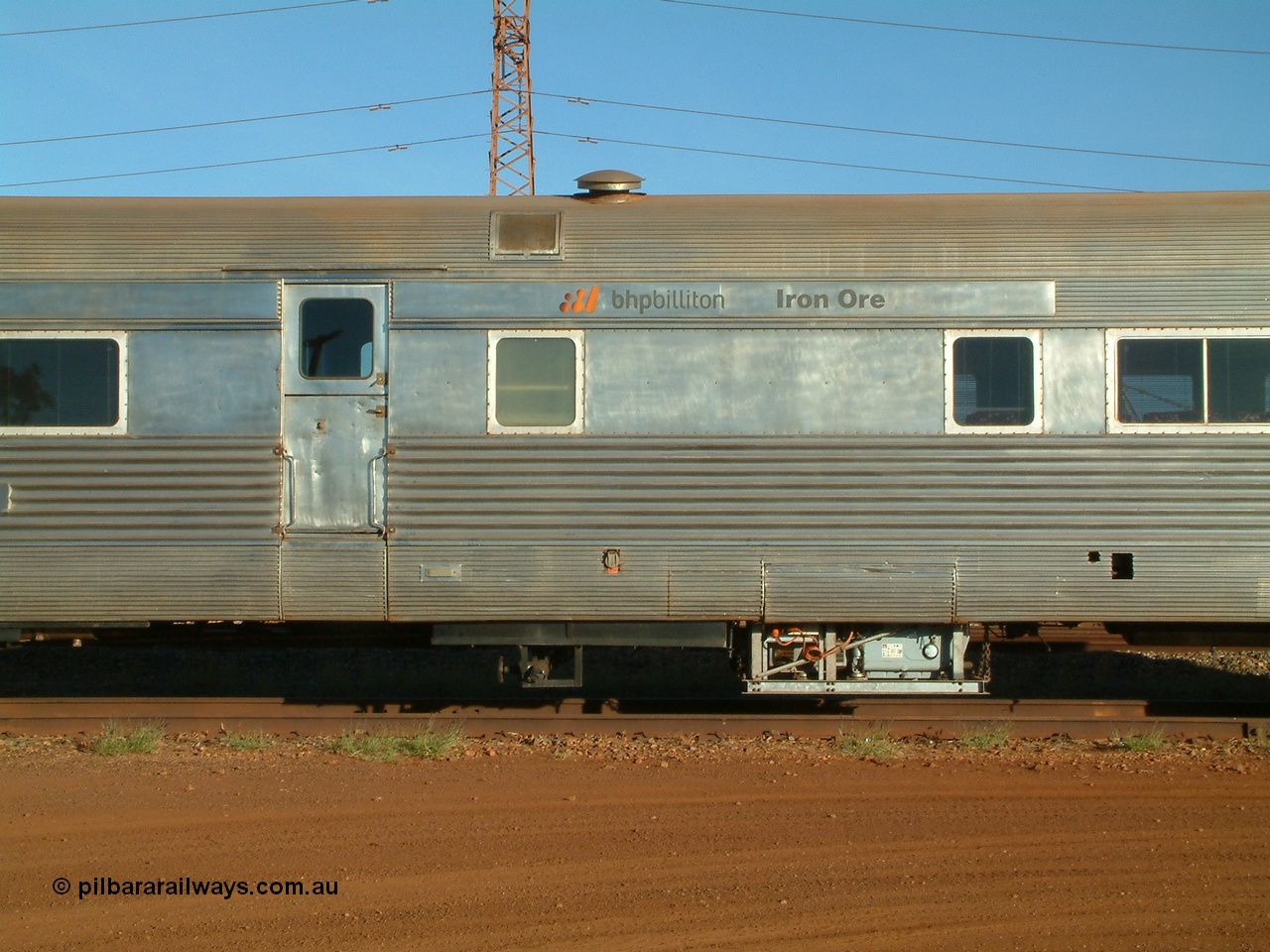 040616 162224
Nelson Point, the Sundowner coach, originally built by E. G. Budd in 1939 numbered 301 as the Silver Star as a diner-parlour-observation coach on the Chicago, Burlington and Quincy Railroad's General Pershing Zephyr train from the 1930s and 1940s. Donated to Mt Newman Mining Co. by AMAX an original joint venture partner to commemorate the projects first 100 million tonnes of iron ore railed between Mount Whaleback mine and the Port Hedland port.
Keywords: Silver-Star;EG-Budd;Sundowner;General-Pershing-Zephyr;301;