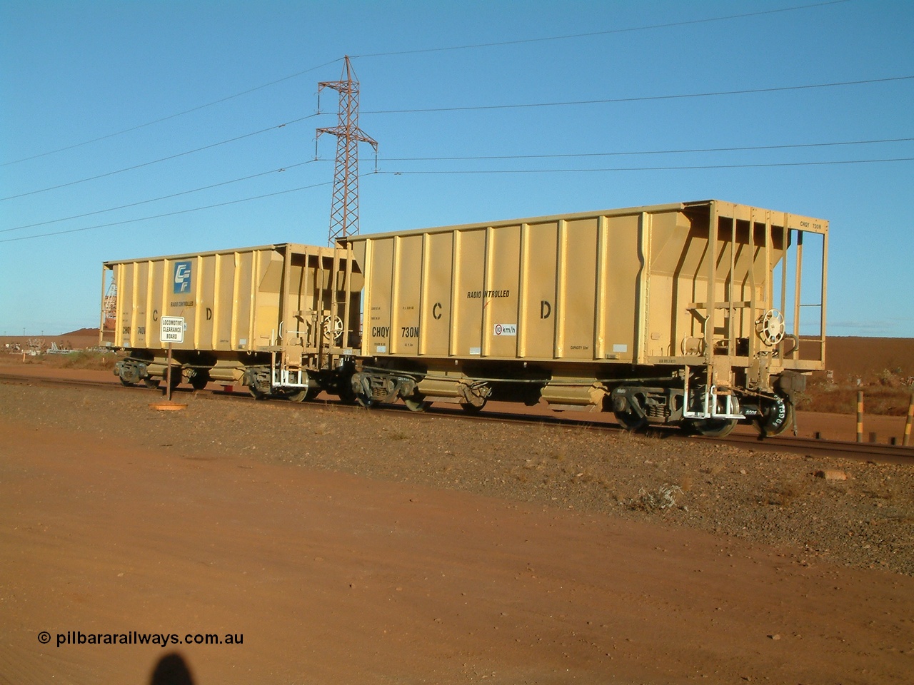 040815 164610
Nelson Point, CFCLA ballast waggon CHQY type 730 and 740 both just placed on rail for BHP Iron Ore as part of the Rail PACE project.
Keywords: CHQY-type;CHQY730;CFCLA;CRDX-type;BHP-ballast-waggon;