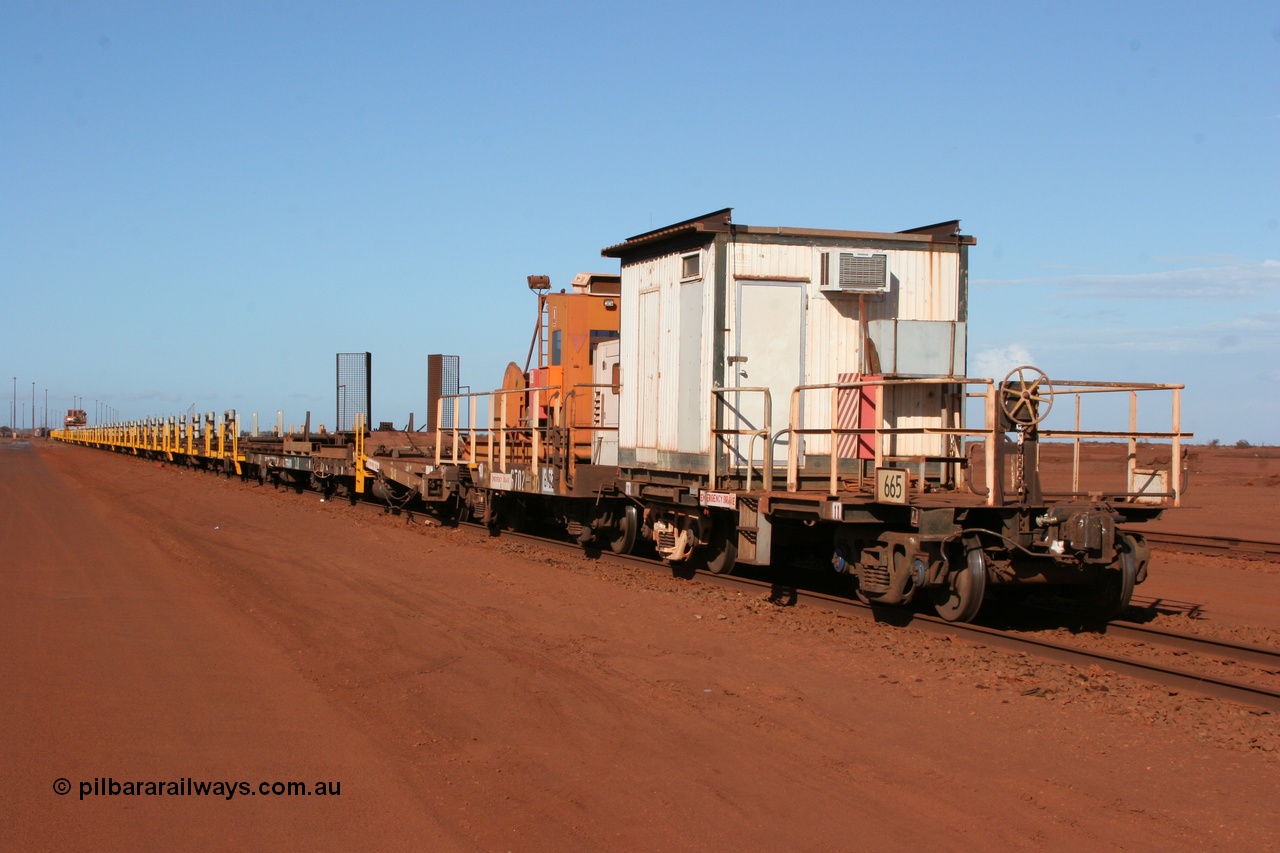 050319 0137
Nelson Point, view of the Steel Train set sitting out in the South Yard, cut down Magor USA built former Oroville Dam 91 ton ore waggon, now used as the crib waggon on the rear of the Steel Train.
Keywords: Magor-USA;BHP-rail-train;