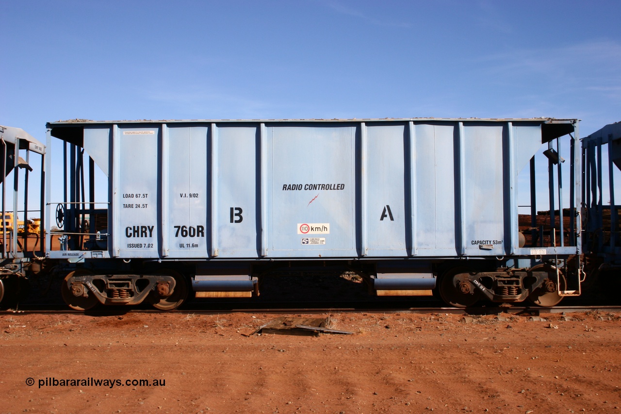 050518 2101
Flash Butt yard, CFCLA hire ballast waggon CHRY type CHRY 760.
Keywords: CHRY-type;CHRY760;CFCLA;CRDX-type;BHP-ballast-waggon;