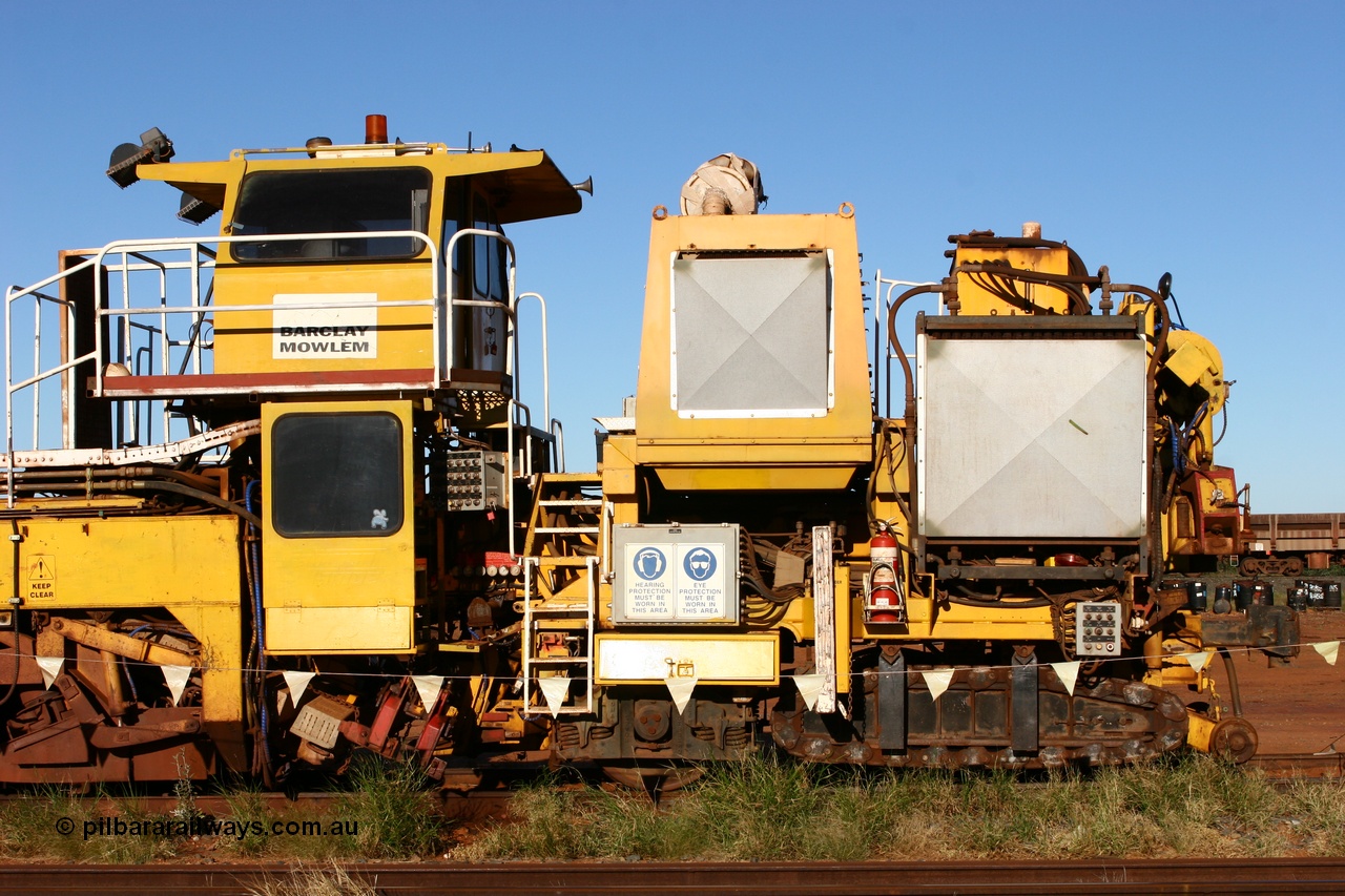 060429 3721
Flash Butt yard, view of Harsco 'Pony' track resleeping and relaying machine. Originally owned by Barclay Mowlem.
Keywords: Harsco;Pony-Track-Relayer;