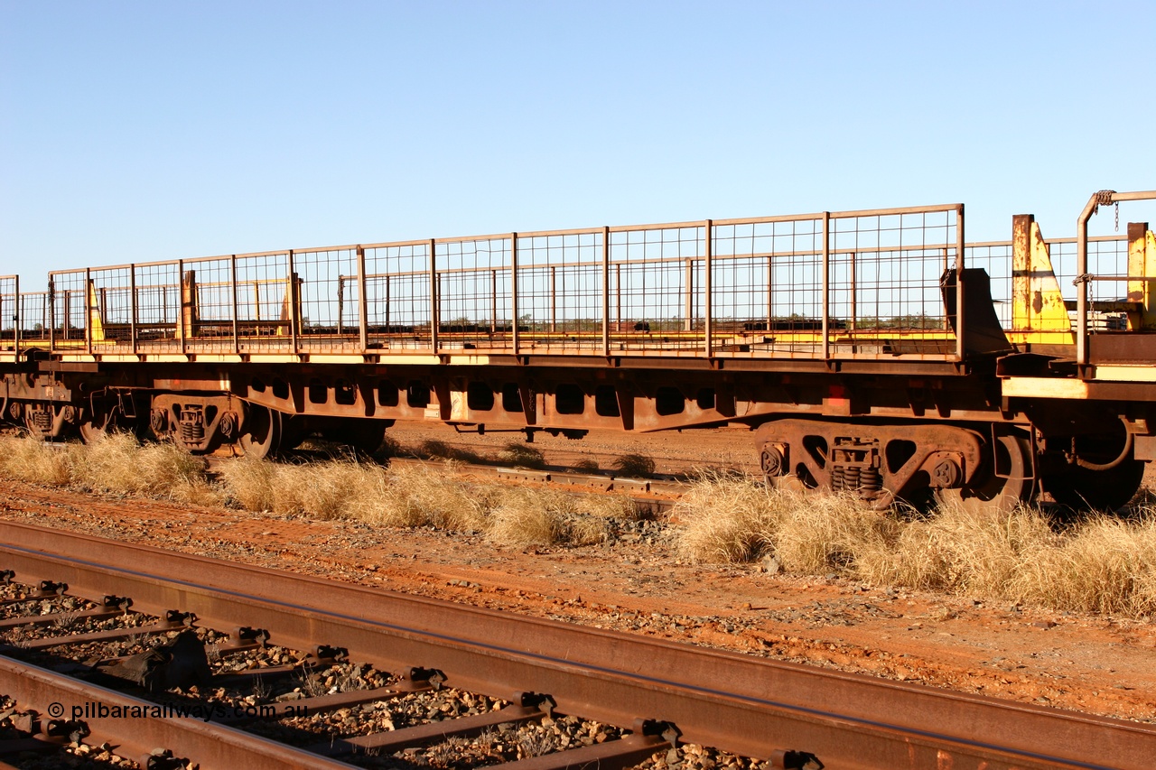 060429 3728
Flash Butt yard, Pony re-laying waggon, #2, originally built for Goldsworthy Mining as one of a batch of six with a 55 tonne rating by Tomlinson Steel in 1966.
Keywords: BHP-pony-waggon;Tomlinson-Steel-WA;GML;