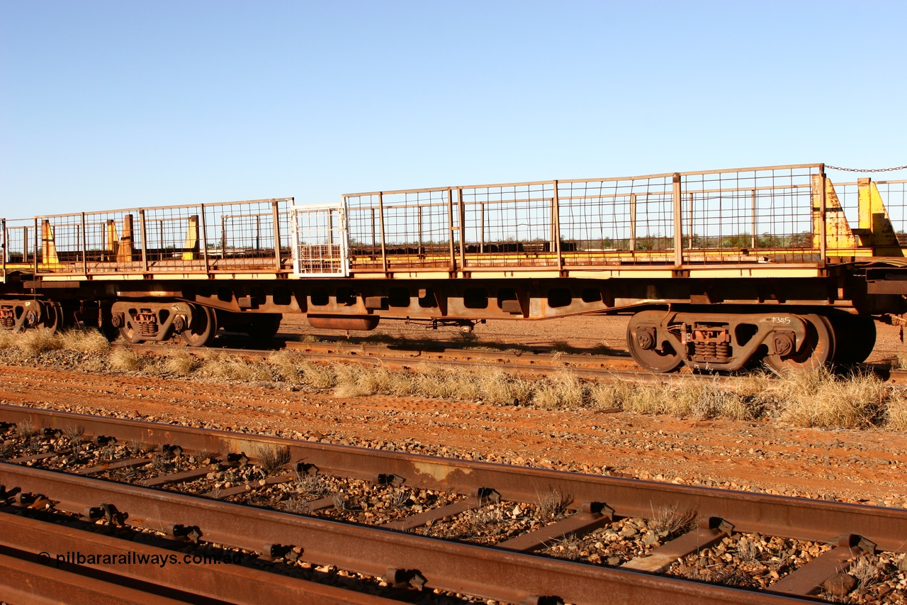 060429 3734
Flash Butt yard, Pony re-laying waggon, originally built for Goldsworthy Mining as one of a batch of six with a 55 tonne rating by Tomlinson Steel in 1966.
Keywords: BHP-pony-waggon;Tomlinson-Steel-WA;GML;