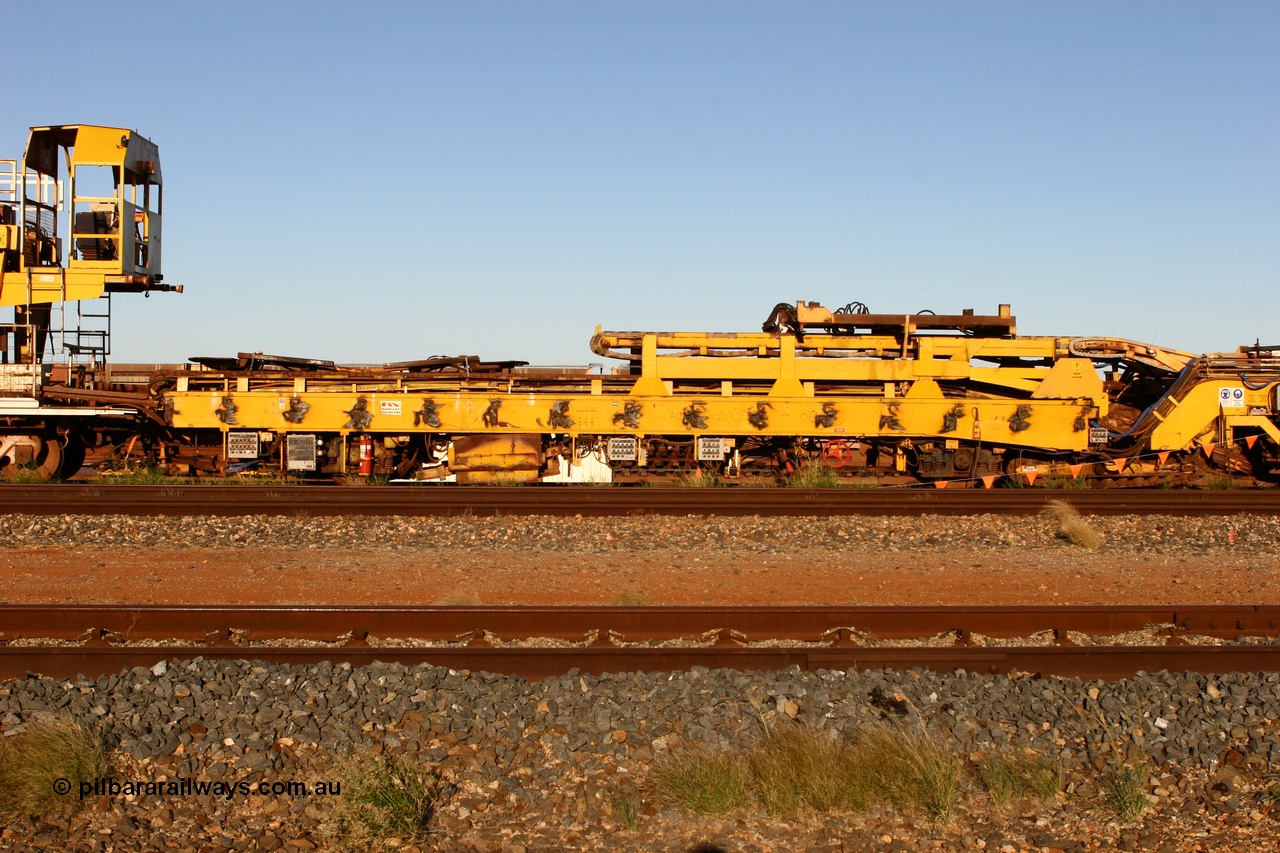 060429 3765
Flash Butt yard, view of Harsco 'Pony' track resleeping and relaying machine. Originally owned by Barclay Mowlem.
Keywords: Harsco;Pony-Track-Relayer;