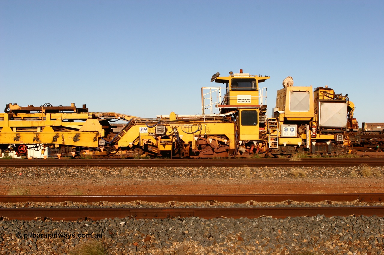 060429 3766
Flash Butt yard, view of Harsco 'Pony' track resleeping and relaying machine. Originally owned by Barclay Mowlem.
Keywords: Harsco;Pony-Track-Relayer;