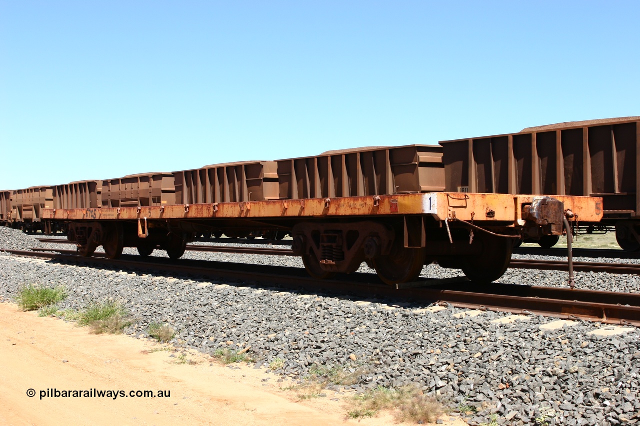 060501 3945
Spring Siding, flat waggon #5, also marked as 6705 in the back track, originally in service with Goldsworthy Mining as a BC or BCV box van, built by Comeng WA in 1966.
Keywords: Comeng-WA;GML;BHP-flat-waggon;