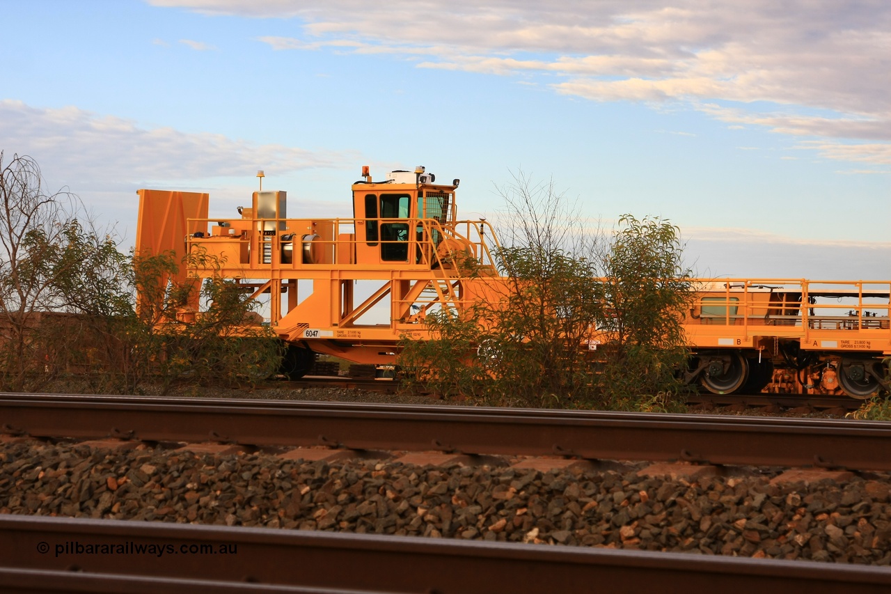 100717 0687
Flash Butt yard, new rail winch waggon 6047 obstructed by scrub, built by Gemco Rail in late 2009-10 with Barber bogies.
Keywords: Gemco-Rail-WA;BHP-rail-train;