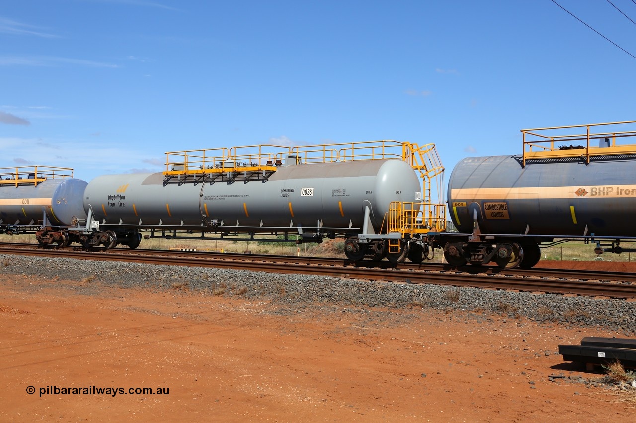 150314 7744
Bing Siding, empty 116 kL CNR-QRRS of China built tank waggon 0028, one of a batch of ten built in 2014.
Keywords: CNR-QRRS-China;BHP-tank-waggon;