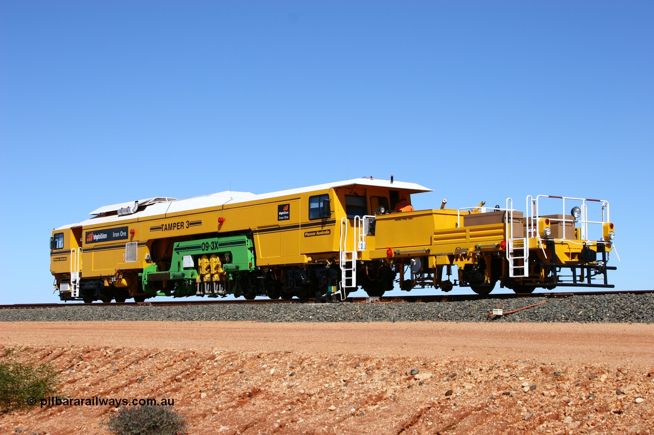 050625 3665
Mooka North, BHP's new Tamper 3 track machine a Plasser Australia 09-3X model serial M480. 25th June 2005.
Keywords: Tamper3;Plasser-Australia;09-3X;M480;track-machine;