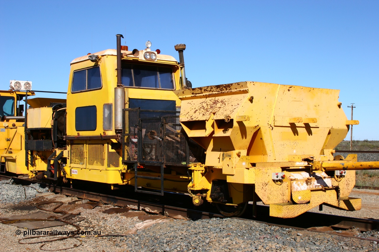 050801 4751
Flash Butt yard, BHP clip driving machine, modified from a former Plasser Australia USP 3000 ballast regulator. 1st August 2005.
Keywords: track-machine;Plasser-Australia;USP3000;