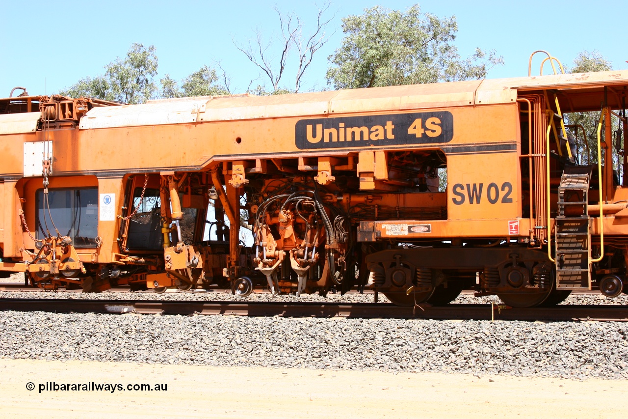 050917 5515
Coon Siding, view of the tamper operators cabin location on Switch Tamper SW 02 is a Plasser Australia model Unimat S4 switch tamper. 17th September 2005.
Keywords: SW02;Plasser-Australia;Unimat-4S;track-machine;