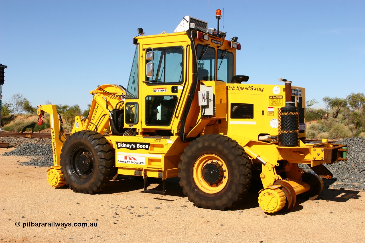 060403 3272
Tabba North, Barclay Mowlem high-rail Pettibone model 445-E Speed Swing, with the moniker Skinny's Bone. 3rd April 2006.
Keywords: Skinny's-Bone;Pettibone;445E;Speed-Swing;track-machine;