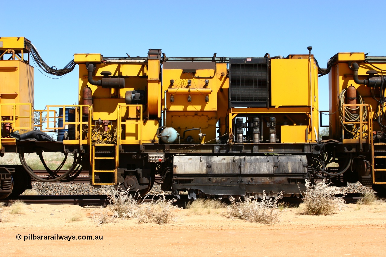 060501 3914
Abydos Siding backtrack, Speno rail grinder RG 2, second grinding module. 1st May 2006.
Keywords: RG2;Speno;RR24;track-machine;