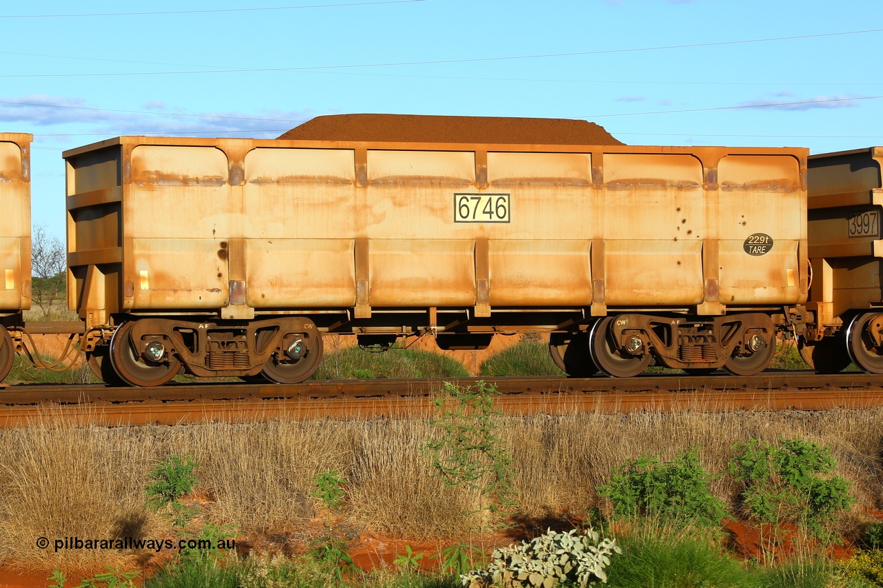 210321 9304
Boodarie on the 5 km curve loaded FMG master ore waggon 6746 was built by CSR Yangtze with a prototype pressed lower panels and is joined to 5745. This pair is the same as 3005 - 4006. 21st March 2021.
Keywords: CSR-Yangtze-Rolling-Stock-Co-China