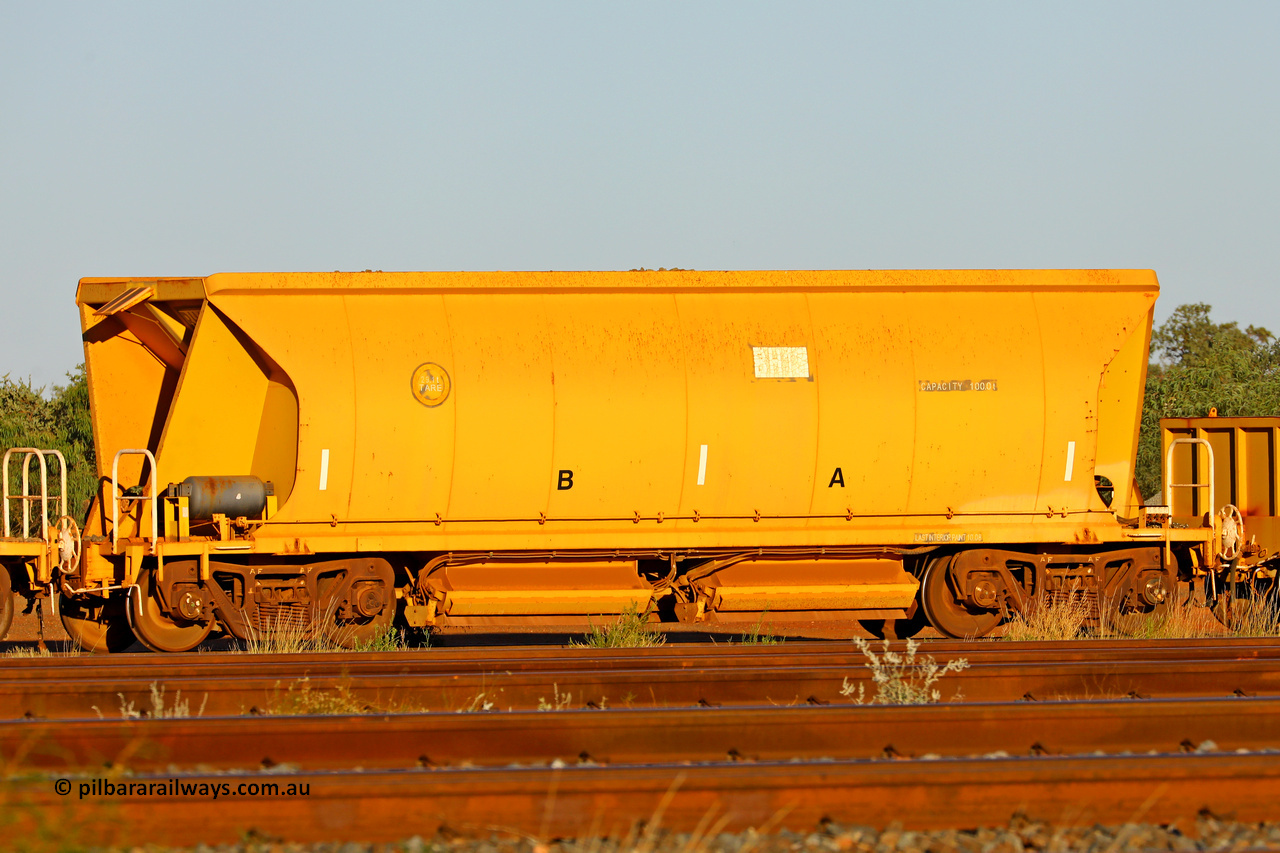 250501 0623
Thomas Yard, one of FMG's thirty five ballast waggons, BH 13, 100 tonne capacity, built in China by CSR at the Yangtze Rolling Stock Company in 2008. May 1, 2025.
Keywords: BH13;CSR-Yangtze-Rolling-Stock-Co-China;FMG-ballast-waggon