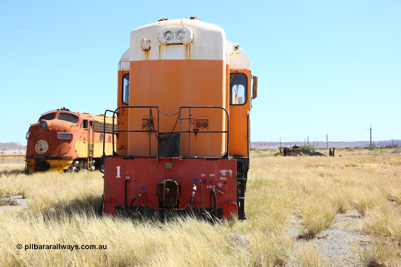 200914 7764
Pilbara Railways Historical Society, Goldsworthy Mining Ltd B class unit 1, an English Electric built ST95B model, originally built in 1965 serial A-104, due to accident damage rebuilt on new frame with serial A-232 in 1970. These units of Bo-Bo design with a 6CSRKT 640 kW prime mover and built at the Rocklea Qld plant. Donated to Society in 1995. 14th September 2020.
Keywords: B-class;English-Electric-Qld;ST95B;A-104;A-232;GML;Goldsworthy-Mining;